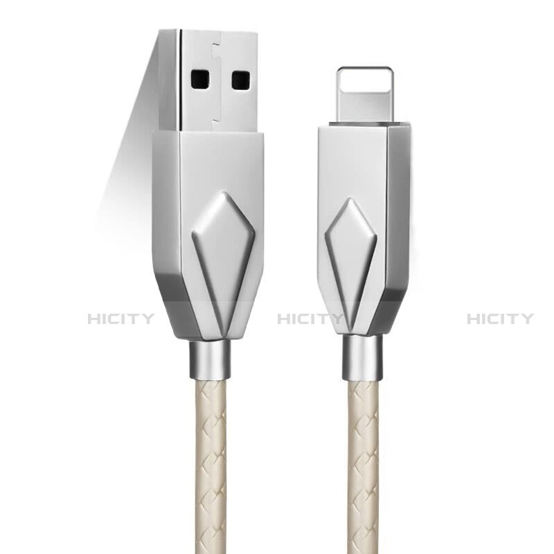 USB Ladekabel Kabel D13 für Apple iPhone 13 Mini Silber groß