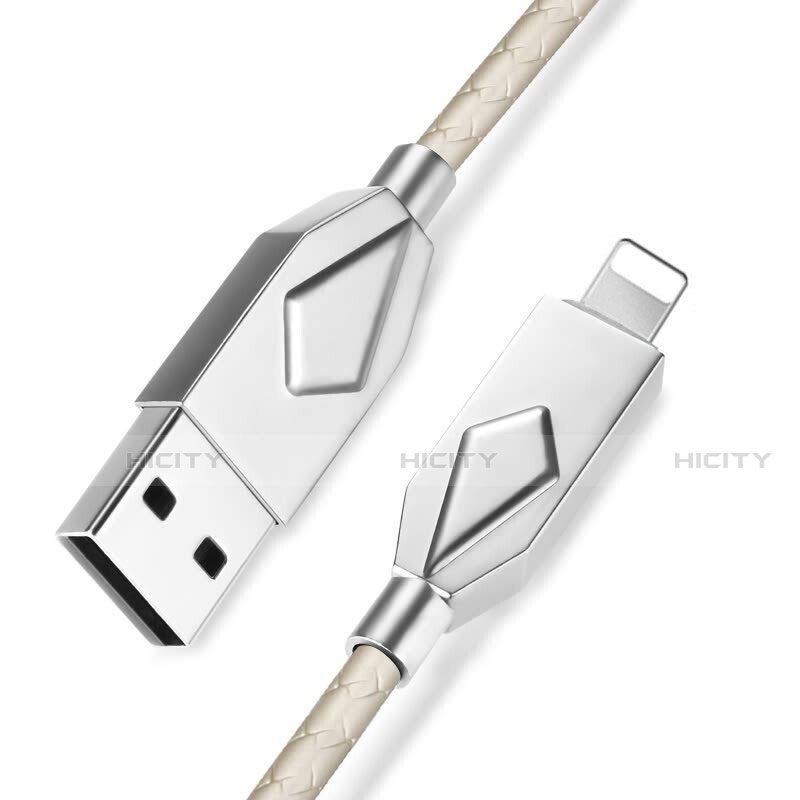 USB Ladekabel Kabel D13 für Apple iPhone 13 Mini Silber groß