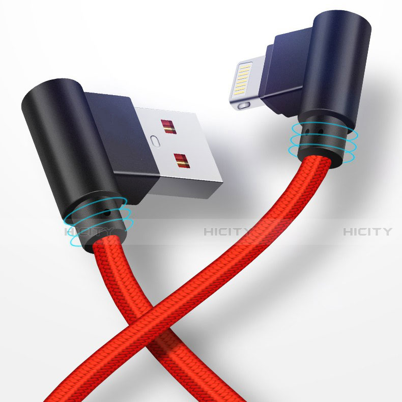 USB Ladekabel Kabel D15 für Apple iPad 4 Rot groß