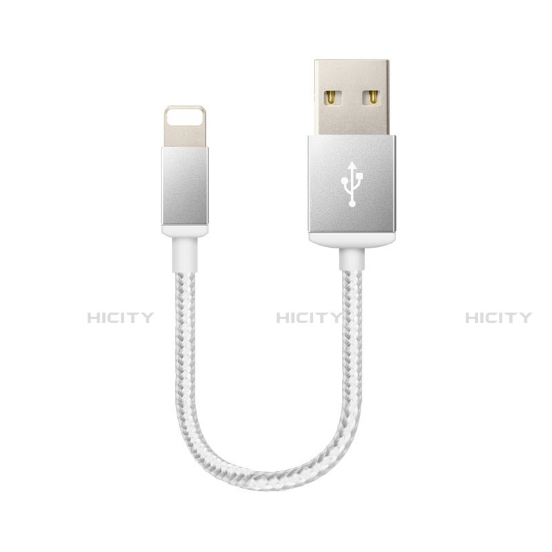 USB Ladekabel Kabel D18 für Apple iPhone SE Silber