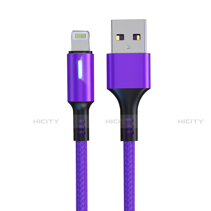 USB Ladekabel Kabel D21 für Apple iPhone 14 Pro Violett Plus