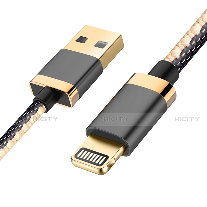 USB Ladekabel Kabel D24 für Apple iPhone 6S Plus Schwarz