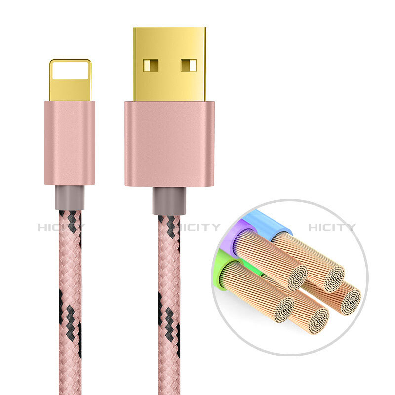 USB Ladekabel Kabel L01 für Apple iPad New Air (2019) 10.5 Rosegold groß