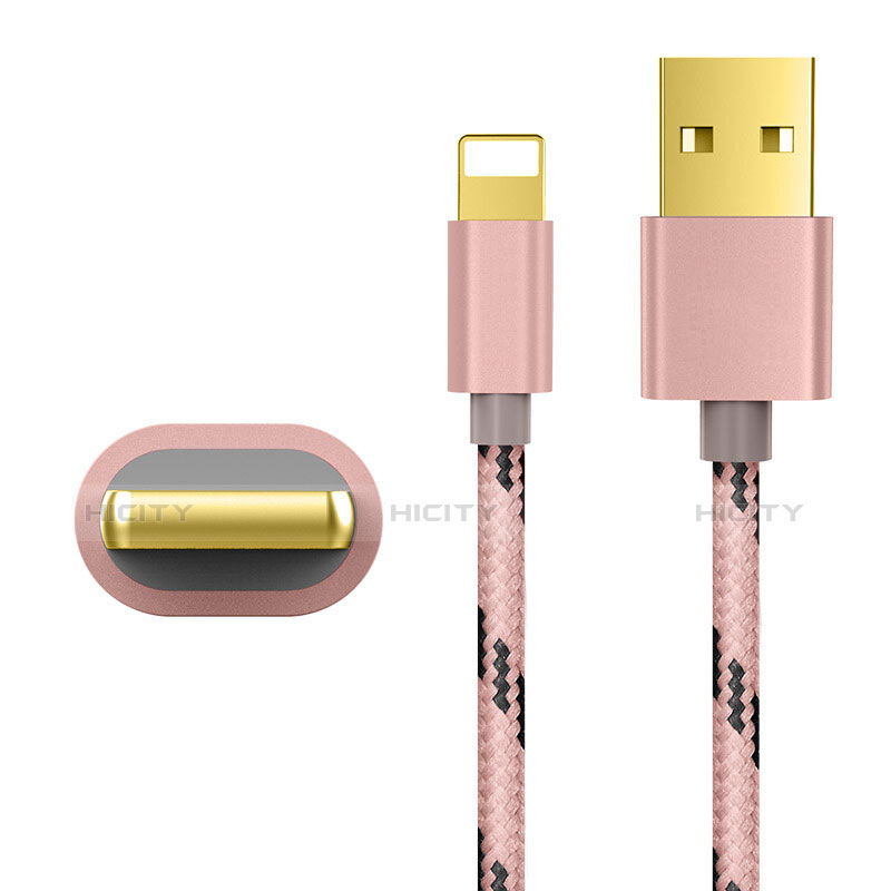 USB Ladekabel Kabel L01 für Apple iPad New Air (2019) 10.5 Rosegold groß