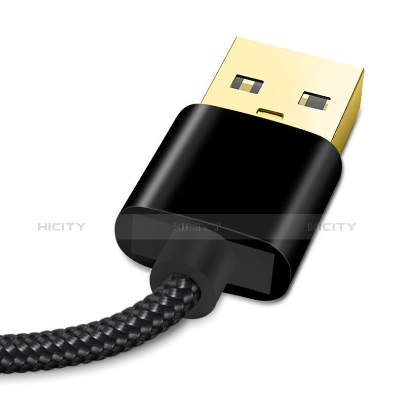 USB Ladekabel Kabel L02 für Apple iPhone 11 Pro Max Schwarz groß