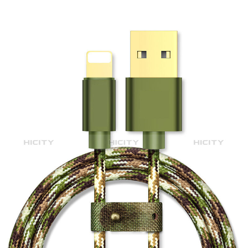 USB Ladekabel Kabel L03 für Apple iPhone 11 Pro Grün Plus