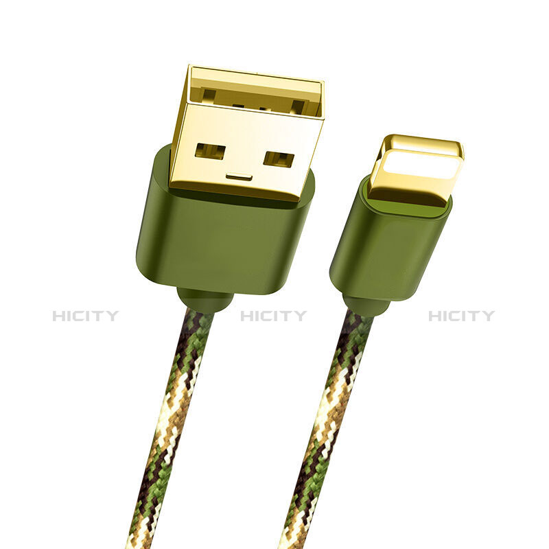 USB Ladekabel Kabel L03 für Apple iPhone 5 Grün