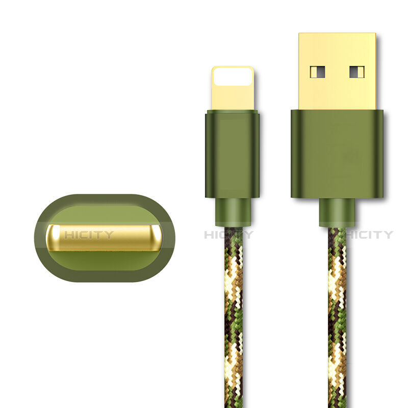 USB Ladekabel Kabel L03 für Apple iPhone SE3 (2022) Grün groß