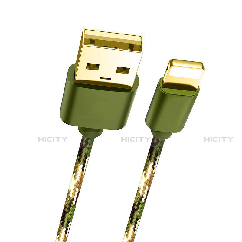 USB Ladekabel Kabel L03 für Apple iPhone SE3 (2022) Grün groß