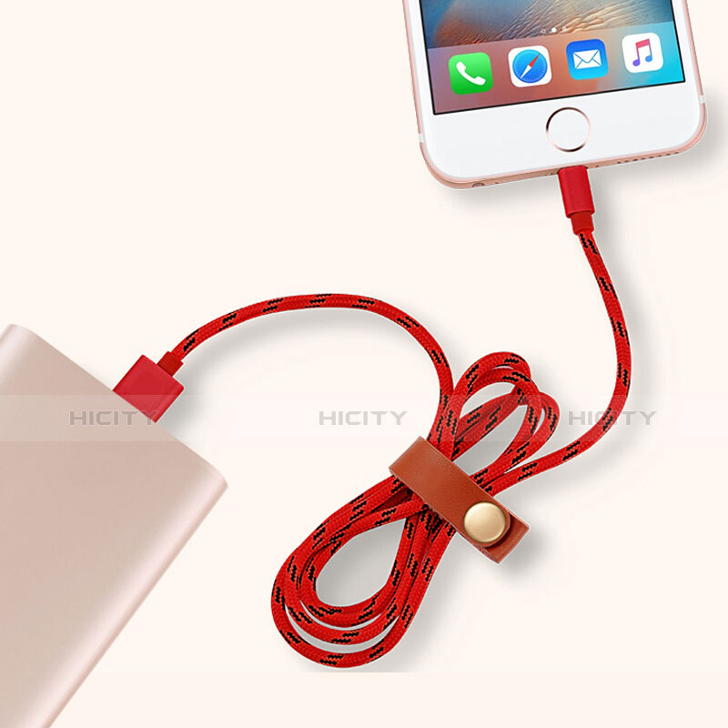 USB Ladekabel Kabel L05 für Apple iPhone 11 Pro Max Rot groß