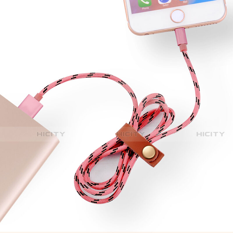 USB Ladekabel Kabel L05 für Apple iPhone 13 Rosa groß
