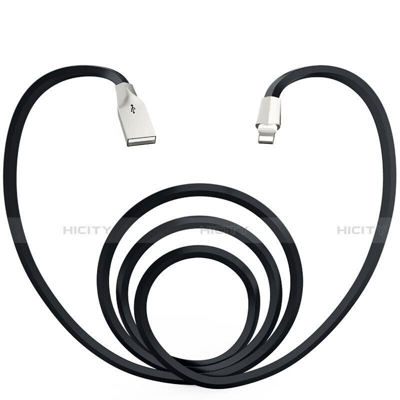 USB Ladekabel Kabel L06 für Apple iPhone SE3 (2022) Schwarz groß
