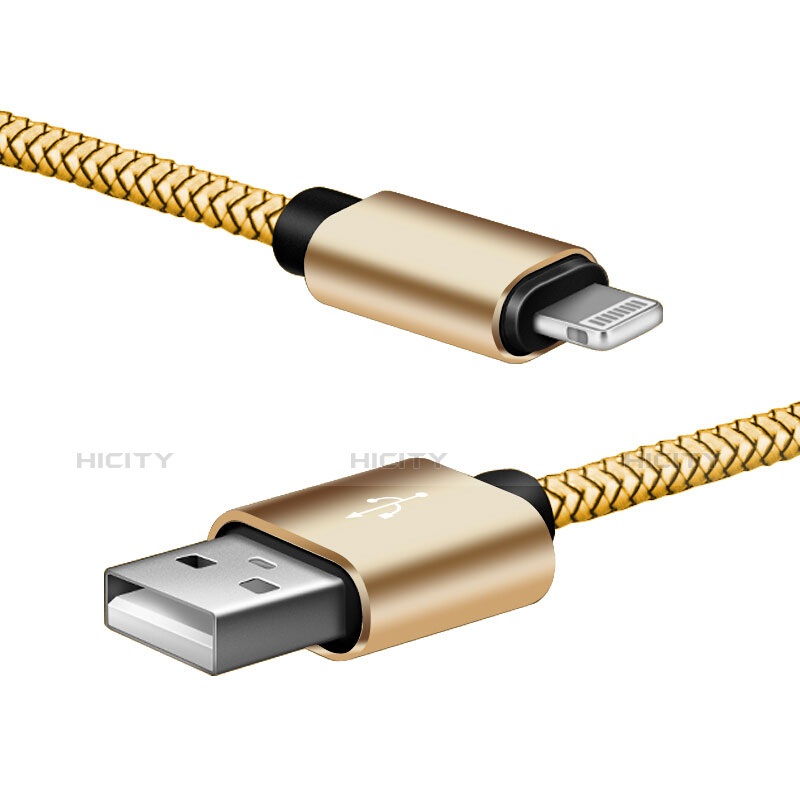 USB Ladekabel Kabel L07 für Apple iPad New Air (2019) 10.5 Gold groß