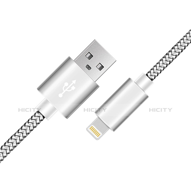 USB Ladekabel Kabel L07 für Apple iPad New Air (2019) 10.5 Silber groß