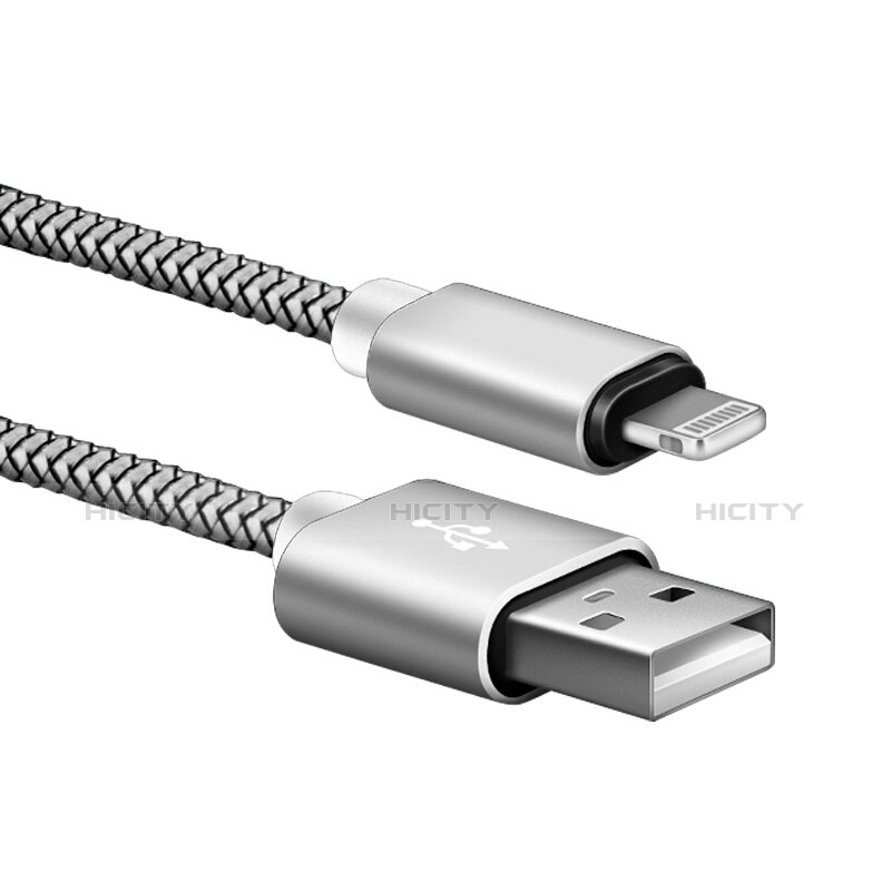 USB Ladekabel Kabel L07 für Apple iPhone 11 Pro Silber