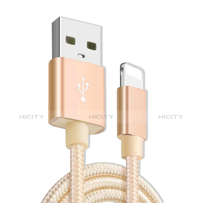 USB Ladekabel Kabel L08 für Apple iPad Mini 3 Gold groß