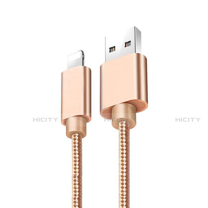 USB Ladekabel Kabel L08 für Apple iPhone 12 Gold groß