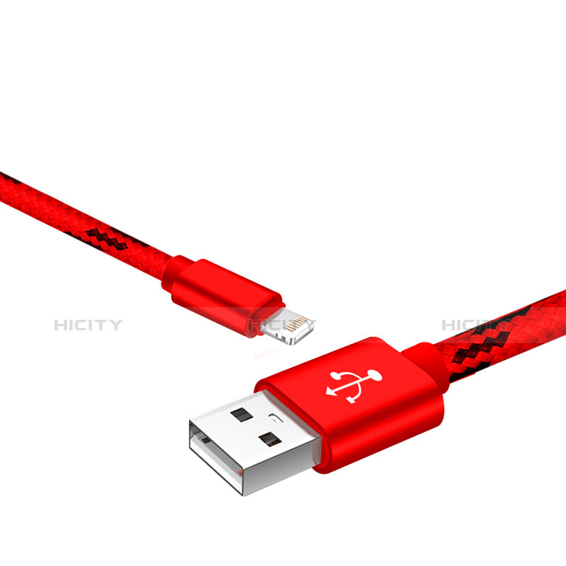 USB Ladekabel Kabel L10 für Apple iPhone 11 Pro Rot