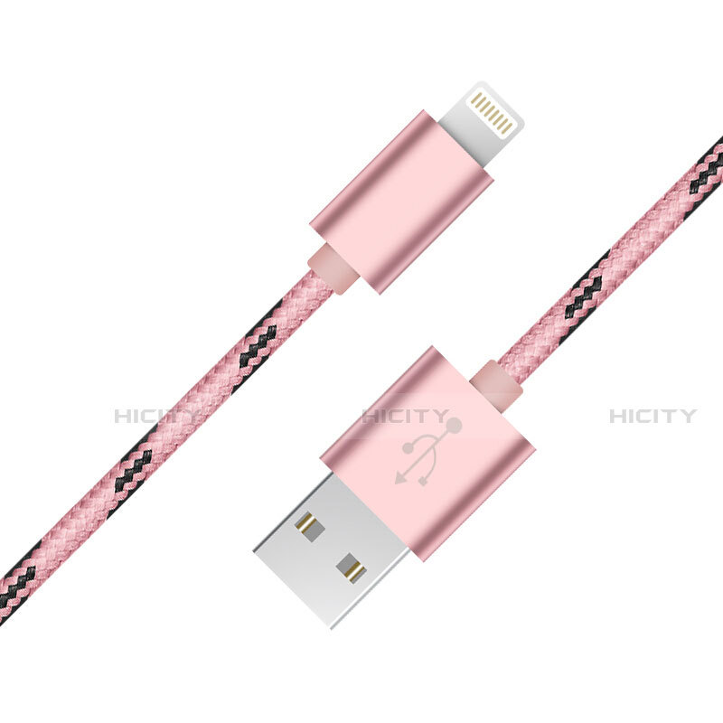 USB Ladekabel Kabel L10 für Apple iPhone 12 Max Rosa Plus