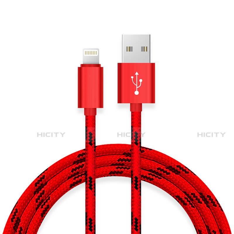 USB Ladekabel Kabel L10 für Apple iPhone 13 Pro Rot