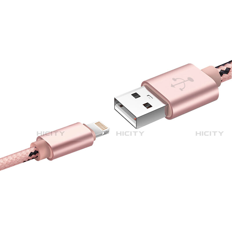USB Ladekabel Kabel L10 für Apple iPhone SE3 (2022) Rosa groß