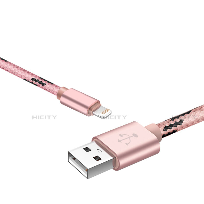 USB Ladekabel Kabel L10 für Apple iPhone SE3 (2022) Rosa groß