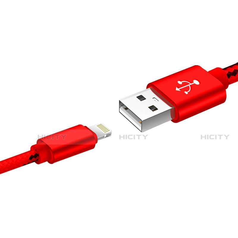 USB Ladekabel Kabel L10 für Apple iPhone SE3 (2022) Rot Plus