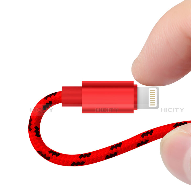 USB Ladekabel Kabel L10 für Apple iPhone SE3 (2022) Rot groß