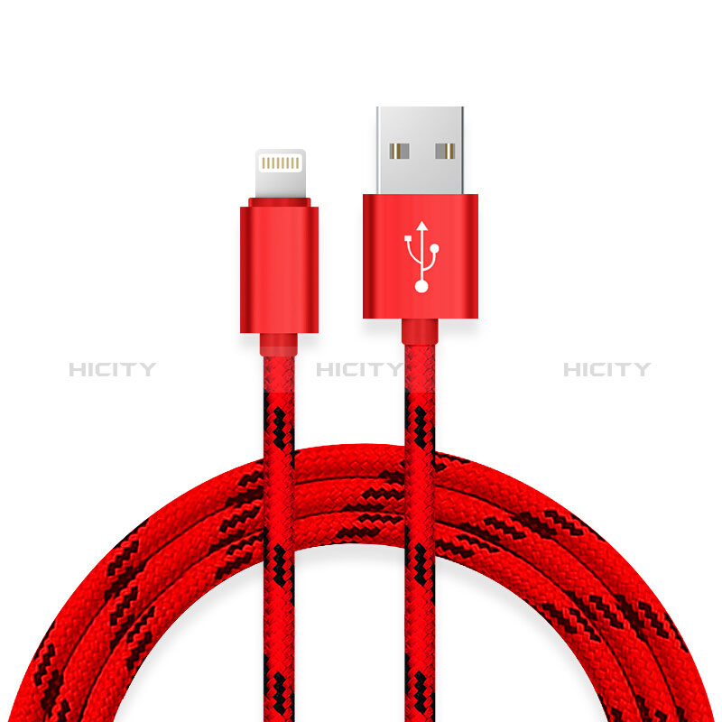 USB Ladekabel Kabel L10 für Apple New iPad 9.7 (2017) Rot groß