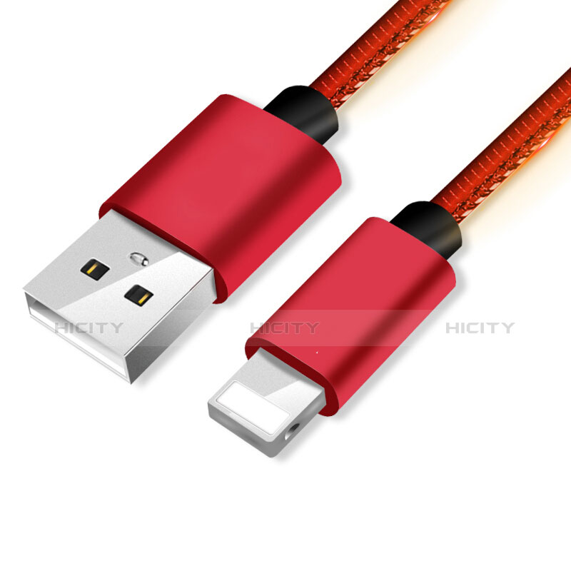 USB Ladekabel Kabel L11 für Apple iPhone 11 Pro Rot groß