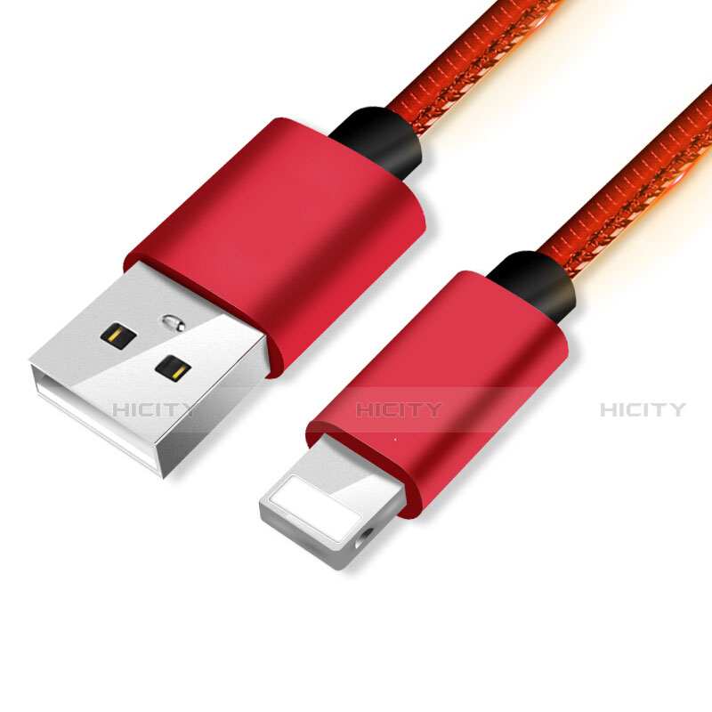 USB Ladekabel Kabel L11 für Apple iPhone 13 Pro Max Rot groß