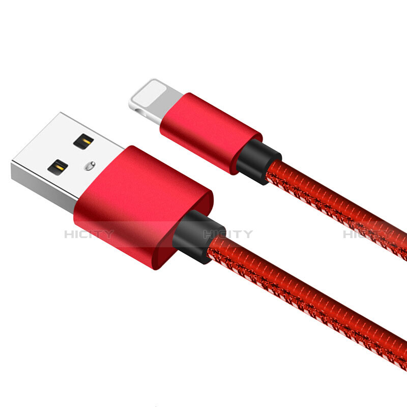 USB Ladekabel Kabel L11 für Apple iPhone 13 Pro Max Rot groß