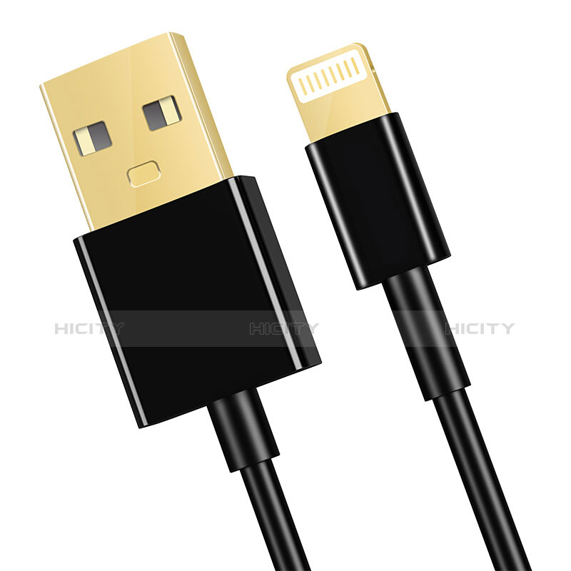 USB Ladekabel Kabel L12 für Apple iPad 4 Schwarz groß