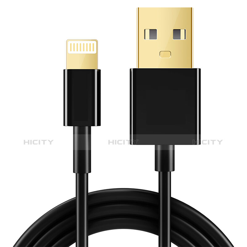 USB Ladekabel Kabel L12 für Apple iPad 4 Schwarz groß