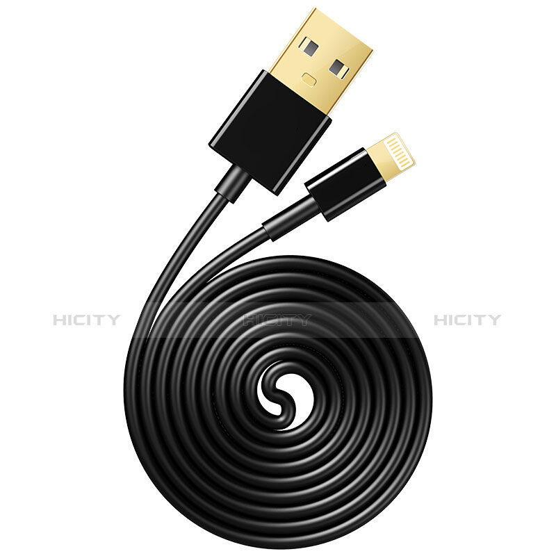 USB Ladekabel Kabel L12 für Apple iPad 4 Schwarz groß