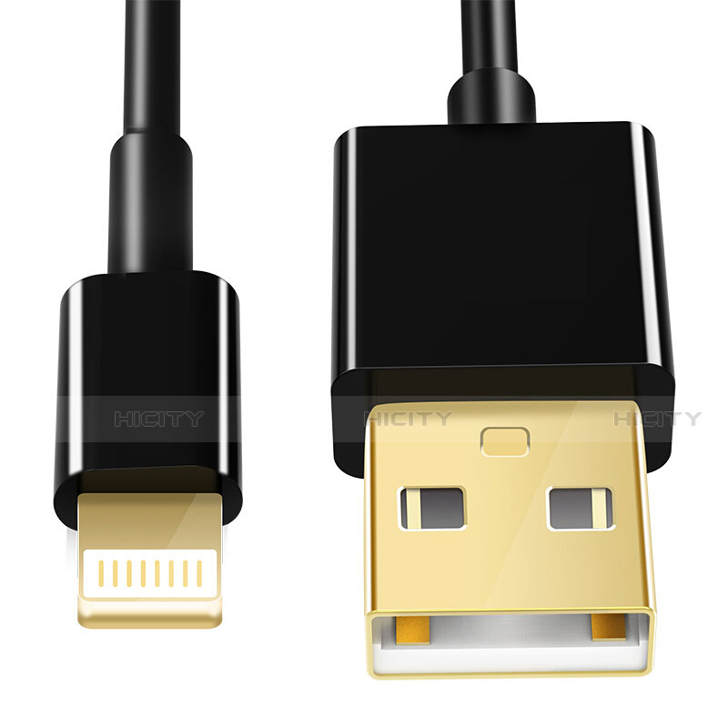 USB Ladekabel Kabel L12 für Apple iPhone SE3 (2022) Schwarz groß
