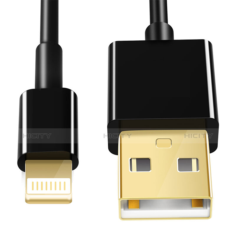 USB Ladekabel Kabel L12 für Apple New iPad Pro 9.7 (2017) Schwarz groß