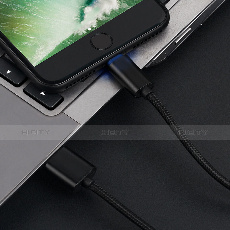 USB Ladekabel Kabel L13 für Apple iPad 4 Schwarz groß