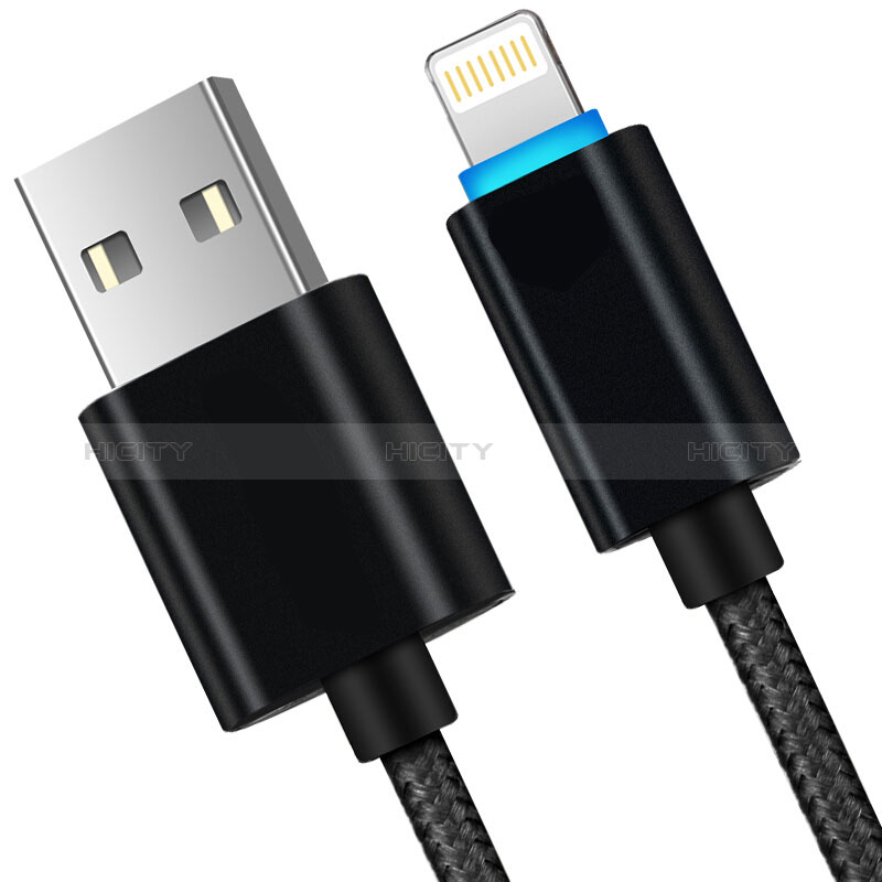 USB Ladekabel Kabel L13 für Apple New iPad 9.7 (2018) Schwarz Plus