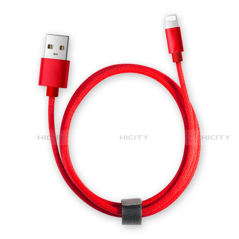 USB Ladekabel Kabel L14 für Apple iPhone SE3 (2022) Schwarz groß