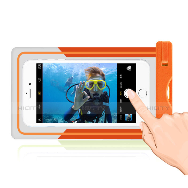 Wasserdicht Unterwasser Handy Tasche Universal W03 Orange