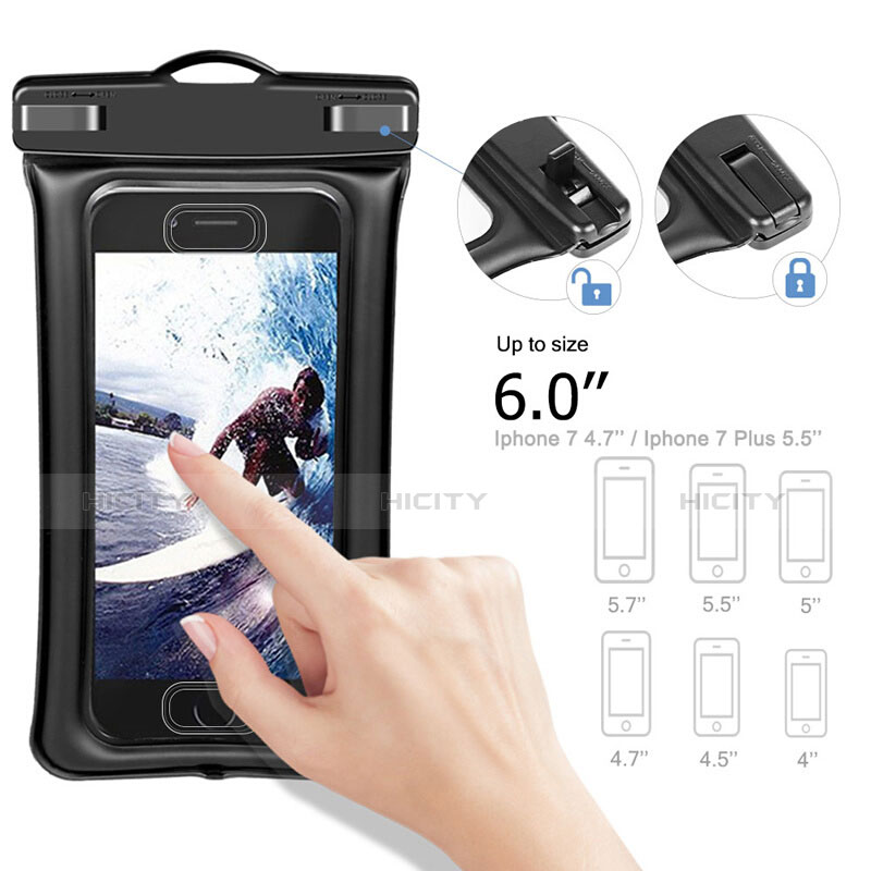 Wasserdicht Unterwasser Handy Tasche Universal W05 Schwarz