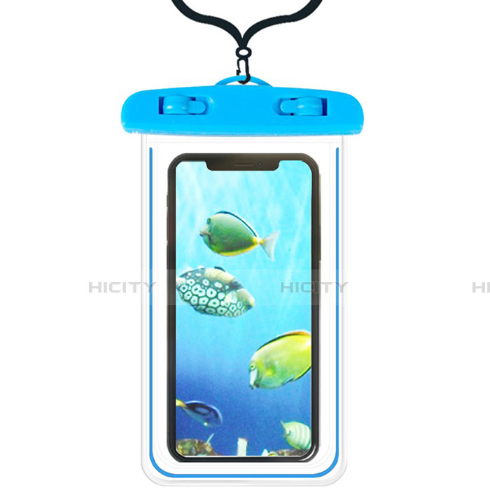 Wasserdicht Unterwasser Handy Tasche Universal W08 Hellblau