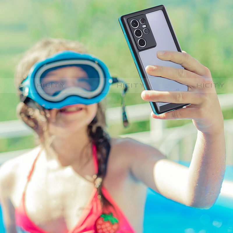 Wasserdicht Unterwasser Silikon Hülle Handyhülle und Kunststoff Waterproof Schutzhülle 360 Grad Ganzkörper Tasche für Samsung Galaxy S22 Ultra 5G