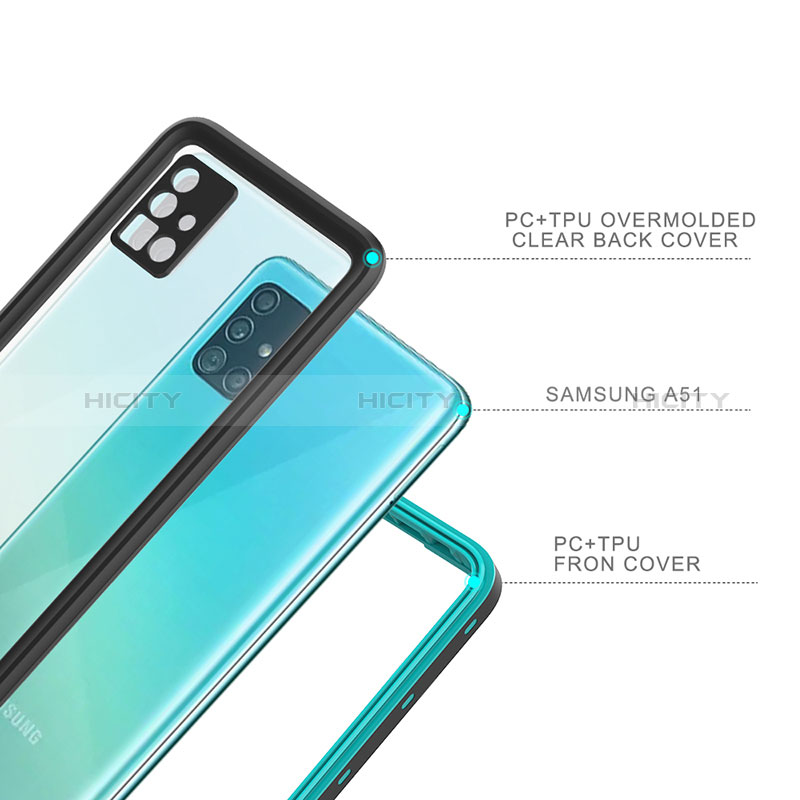 Wasserdicht Unterwasser Silikon Hülle Handyhülle und Kunststoff Waterproof Schutzhülle 360 Grad Ganzkörper Tasche W01 für Samsung Galaxy M40S Schwarz