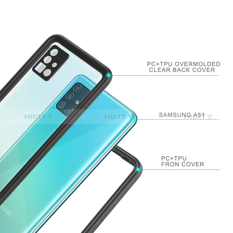 Wasserdicht Unterwasser Silikon Hülle Handyhülle und Kunststoff Waterproof Schutzhülle 360 Grad Ganzkörper Tasche W02 für Samsung Galaxy A51 5G
