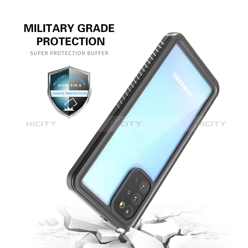 Wasserdicht Unterwasser Silikon Hülle Handyhülle und Kunststoff Waterproof Schutzhülle 360 Grad Ganzkörper Tasche W02 für Samsung Galaxy S20 Plus Schwarz