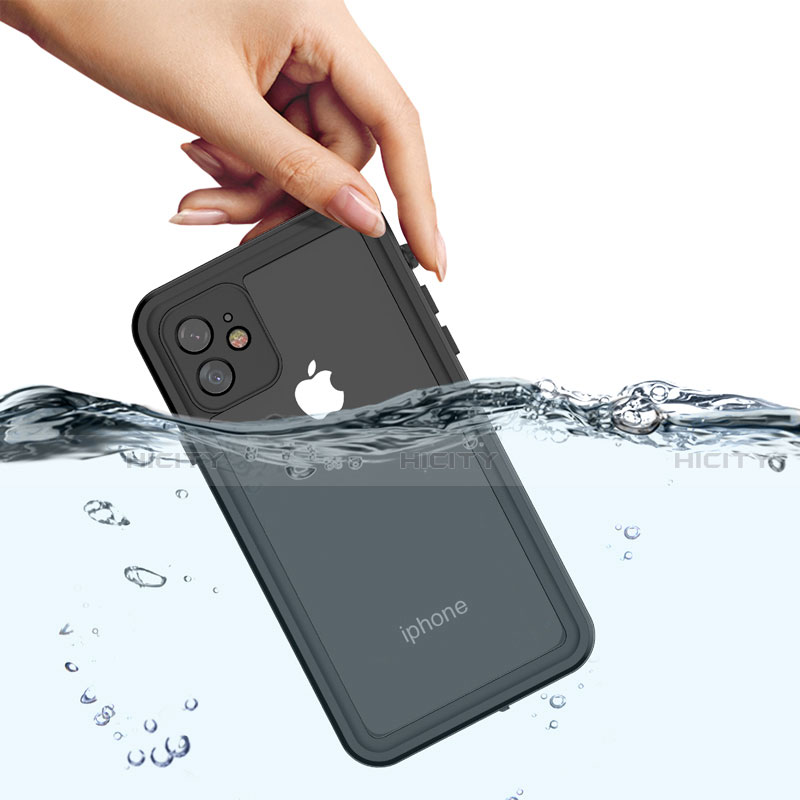 Wasserdicht Unterwasser Silikon Hülle Handyhülle und Kunststoff Waterproof Schutzhülle 360 Grad Tasche für Apple iPhone 11 Schwarz groß