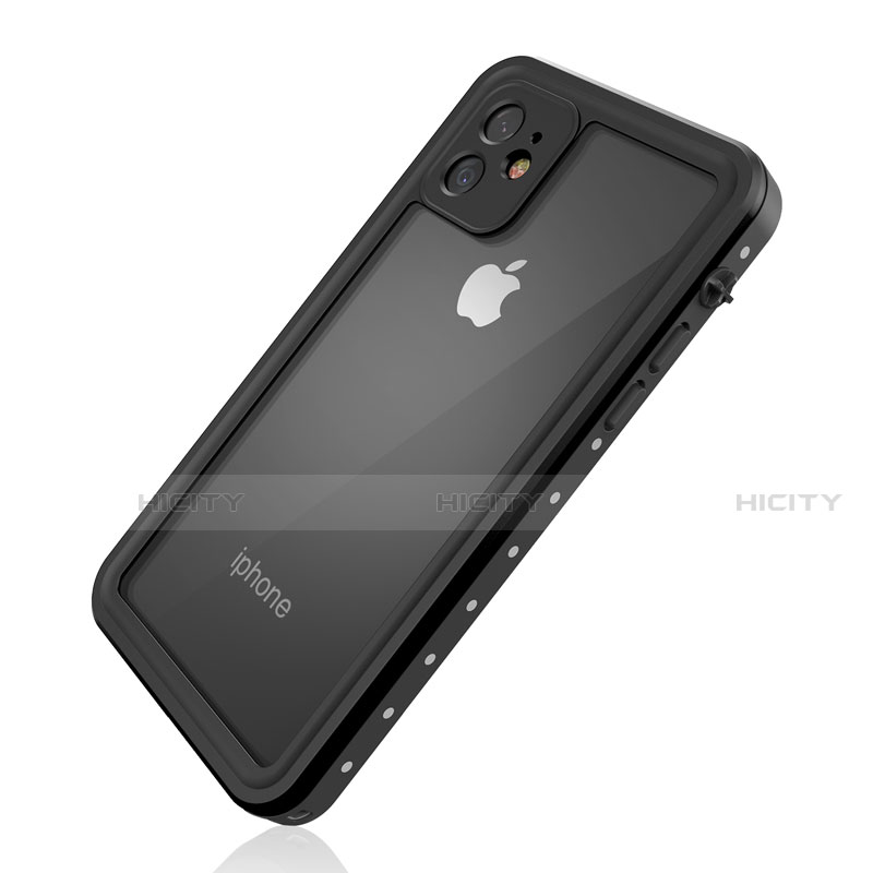 Wasserdicht Unterwasser Silikon Hülle Handyhülle und Kunststoff Waterproof Schutzhülle 360 Grad Tasche für Apple iPhone 11 Schwarz groß