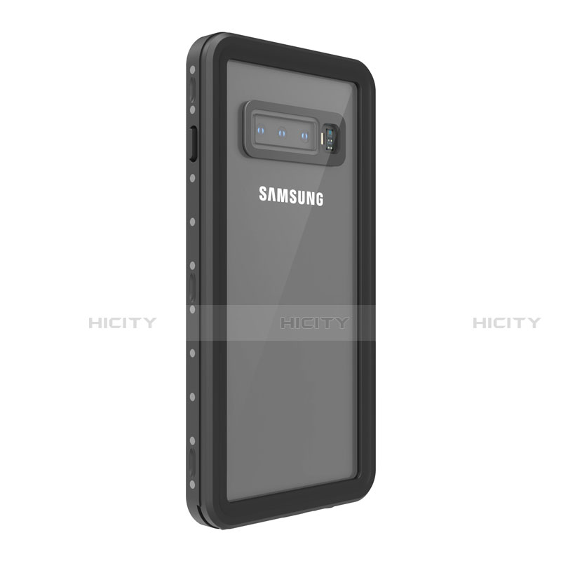 Wasserdicht Unterwasser Silikon Hülle Handyhülle und Kunststoff Waterproof Schutzhülle 360 Grad Tasche für Samsung Galaxy S10 Plus Schwarz groß